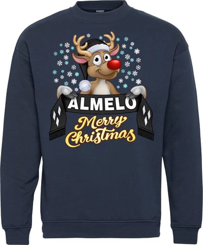 Kersttrui Almelo | Foute Kersttrui Dames Heren | Kerstcadeau | Heracles Almelo supporter | Navy | maat 104/116