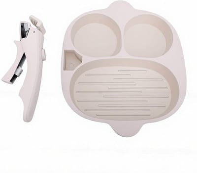 Ontbijt Eierpan - Koekenpan Pannenkoekepan - Ontbijt Bereiden - Nonstick PFOA Vrij - 3 Kopjes - Zwart