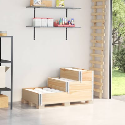 vidaXL - Verhoogde - plantenbak - 3-laags - 120x80 - cm - massief - grenenhout