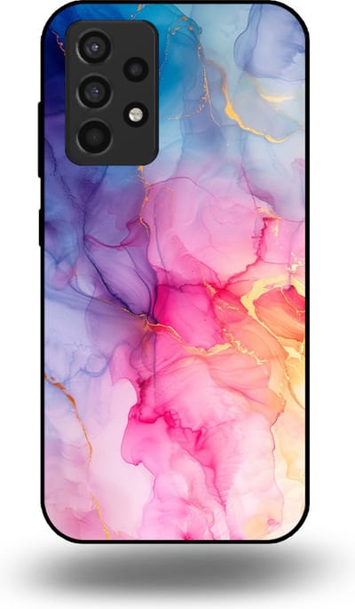 Smartphonica Telefoonhoesje geschikt voor Samsung Galaxy A52 met marmer opdruk - TPU backcover case marble design - Regenboog geschikt voor Samsung Galaxy A52
