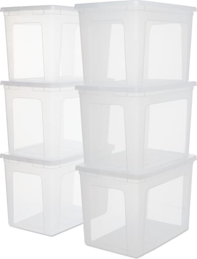 IRIS Clearbox Opbergbox - 70L - Kunststof - Transparant - Set van 6