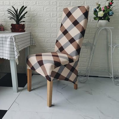 Housse de chaise universelle à dossier haut et haute élasticité, en Jacquard, taille M et Xl, pour salle à manger, cuisine, bureau, maison, flanelle de maïs XL Size (60-75cm)