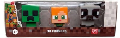 Lobbes Minecraft 3D gummen set - 3 stuks - pixelstijl speelgoed.