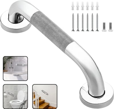 RVS Douchegreep 30 cm – Antislip Badkamer Beugel – Veiligheids Handgreep voor Douche, Bad & Toilet – Steunbeugel voor Senioren & Zwangerschap