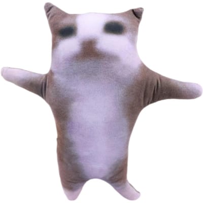 Peluche Chat Heureux Mignon Jouet en Peluche Interactif Poupée Chat Personnage de Film Peluche Douce Cadeau d'Anniversaire Noël Pour Enfants Décoration de Maison 23cm