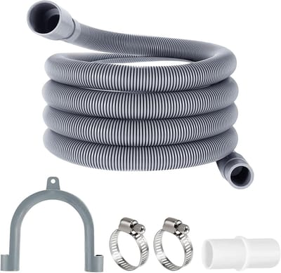 Afvoerslang voor Wasmachines - Uitbreiding 2 m x 20 mm, Universele Afvoerslang voor Wasmachine, Vaatwasser en Droger, Waterafvoer, Slangset
