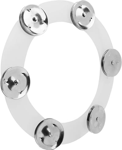 Drum Tamboerijn Set - Cimbaal Accessoire - Muziek Maken - Roestvrijstalen Klok - 19 Cm - Zilver Goud