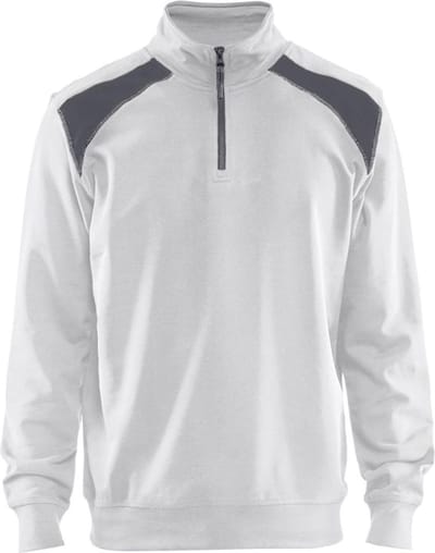 Blaklader Sweatshirt bi-colour met halve rits 3353-1158 - Wit/Grijs - L