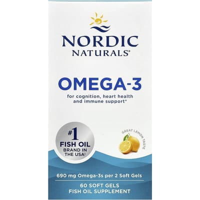 Nordic Naturals, Oméga 3, Citron, 690 mg, 60 gélules (345 mg par gélule)