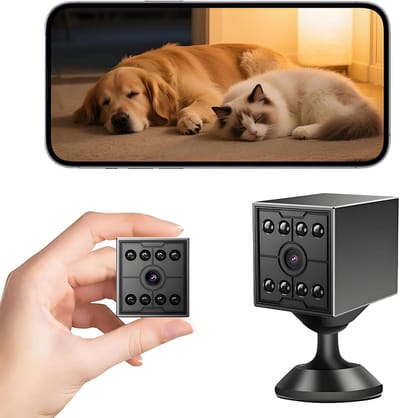 Upgrade Ultra-Onzichtbare Camera - 1080P WiFi Mini Verborgen Camera met 130° Groothoek - Lange Batterijduur & Nachtzicht - Draadloos Binnen Beveiliging voor Huisdier, Thuis, Kantoor - 1 Stuk
