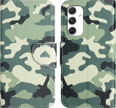 Coverup Hoesje - Geschikt voor Samsung Galaxy A16 Hoesje - Coverup Book Case - Camouflage