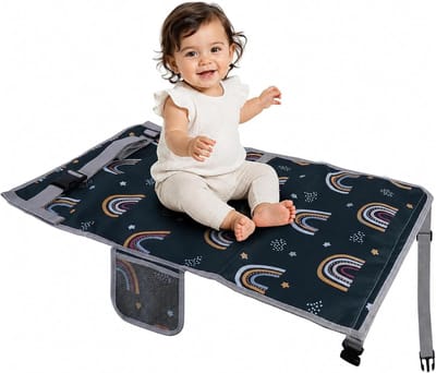 Vliegtuig stoelverlenger - Baby reisbedje - Comfortabel reizen - Eenvoudige installatie - 76 x 44 cm - Donkerblauw