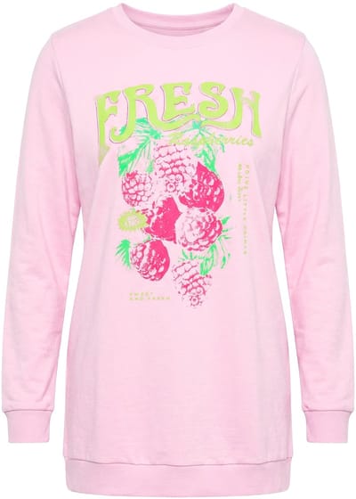 Angel of Style - Dames - Sweatshirt comfortabele pasvorm framboosmotief - Lichtroze - Maat 42