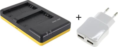 Huismerk Duo lader voor 2 camera-accu's Sony NP-FZ100 + handige 2 poorts USB 230V adapter