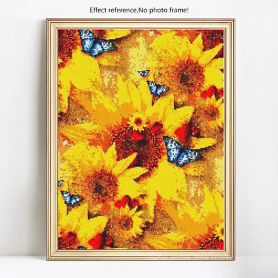 5D DIY diamant schilderij volledige ronde bloem en vlinder strass foto borduurwerk verkoop diamant 20X30 yellow