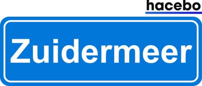 Hacebo - Plaatsnaam Sticker - 29x10 CM - Zuidermeer sticker - Verkeersborden sticker - grappige cadeaus - Zuidermeer