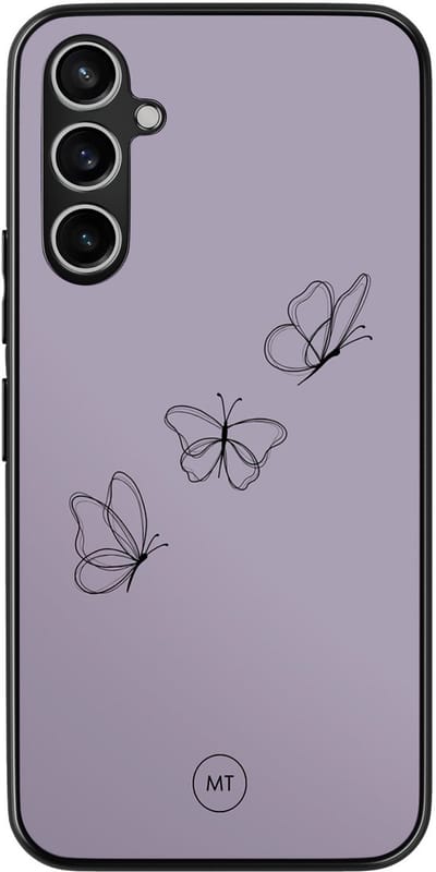 Hoesje geschikt voor Samsung Galaxy A54 - Vlindertjes - TPU Hard Case Backcover - Paars - Mooie Telefoonhoesjes