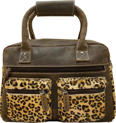 Handtas - Luipaard - Donkerbruin - Crossbody Dames Tas – Cowboybag - Westernbag