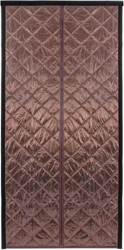 Magnetisch Deurgordijn - Thermogordijn Koudebescherming - Isolerend Warmtebehoud - Automatisch Sluitend - 100 x 210 cm - Koffie