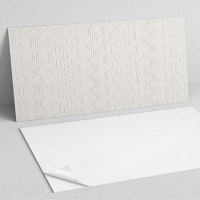 Coloray Wandpanelen Zelfklevend - Golven in een verfijnd patroon PVC Wandpaneel - 100 cm x 50 cm - Beige Wandbekleding Zelfklevend - 1 stuk - Mozaïeken Wandpanelen Zelfklevend - Wandbord Keuken - Wandpaneel Badkamer