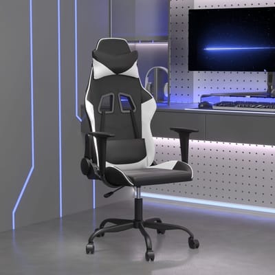vidaXL - Gamestoel - kunstleer - zwart - en - wit