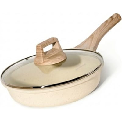 Frituurpan met deksel, 24 cm, beige - Geschikt voor alle warmtebronnen, inclusief inductie Just Perfecto JL-41