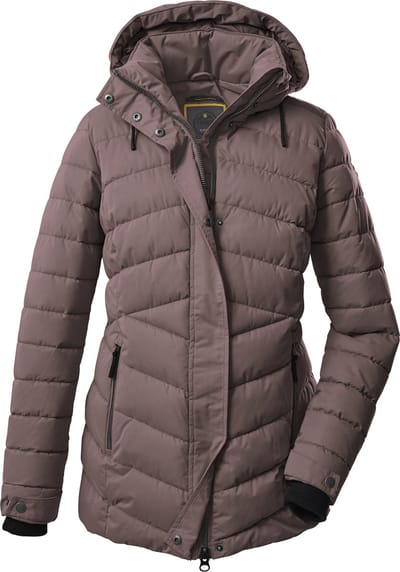Killtec dames winterjas - padded winterjas dames - oudroze - 38721 - maat 36