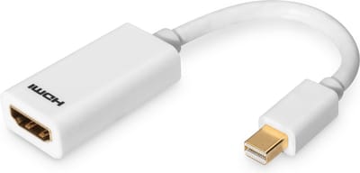 Digitus AK-340411-001-W DisplayPort / HDMI Adapter [1x Mini-DisplayPort stekker - 1x HDMI-bus] Wit 15.00 cm