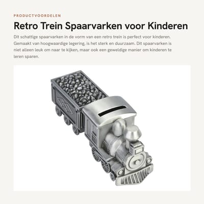 Dailygoods- Spaarpot Metalen Retro Trein - Spaarvarken - Spaarpot Kind - Bureaubladdecoratie - Financieel Bewustzijn - Sterk en Stevig - Spaarbank