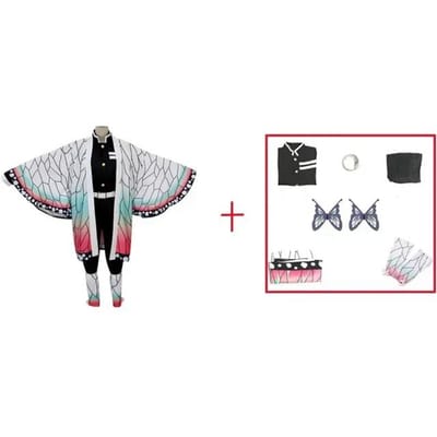 Kochou Shinobu Déguisement Cosplay Anime Demon Slayer Cosplay Uniforme Acres Perruque Costume Fête d'Halloween Adulte Enfants Kids120cm noir