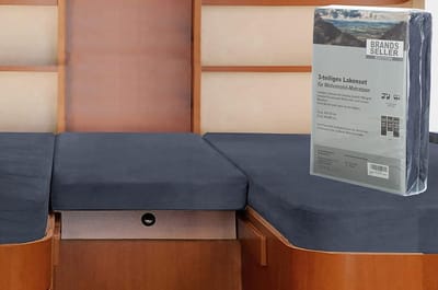Hoeslakenset - Matrasbeschermers - Camper slapen - Huidvriendelijk materiaal - 3-delig - Antraciet