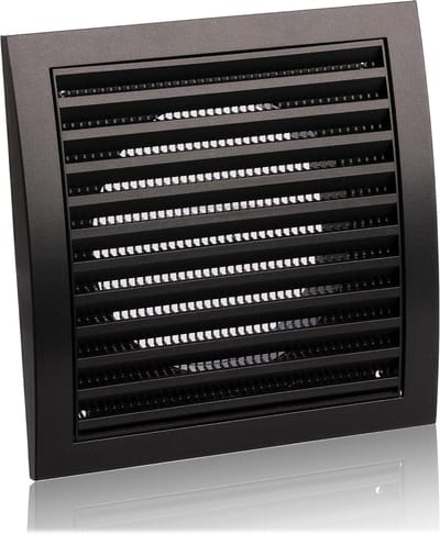 Ventilatierooster Kunststof - Afdekking Ventilatie - Luchtstroom Verbeteren - Met Anti-insectengaas - Ø 125mm - Antraciet