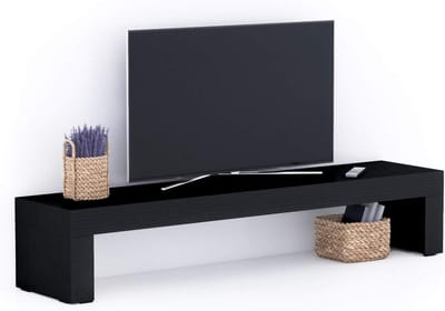 TV-stand 180 cm zwart voor tot 77 inch - evolution design met kabelmanagement