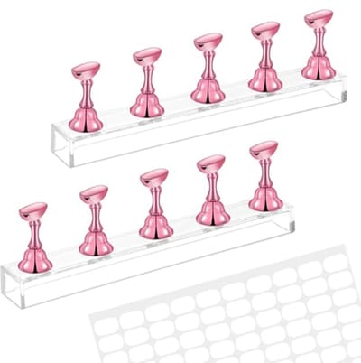 Dailygoods- Nagelstandaard Acryl - Nagelhouder - Nagelhouders - Magnetische Nageltips - Manicure-gereedschap - Roségoud