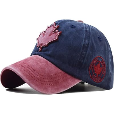 Nieuwe Canadese Esdoornblad Patroon Baseballpet Mannen en Vrouwen Baseballpet Puur Katoen Veelzijdige Baseballpet M（56-58cm）