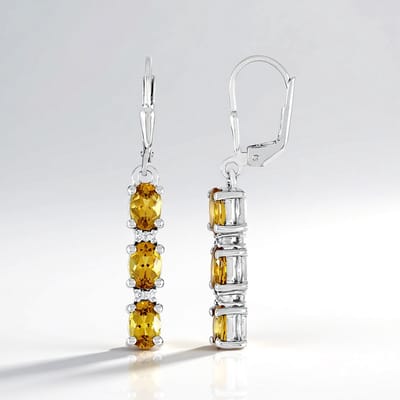Cavill - Zilveren Oorbellen Platina Geplateerd - Ovale Scapoliet Brazilië 2,4 ct - Pavé Zirkonia Tanzania 0,07 ct - Elegante Clip-On Oorbellen