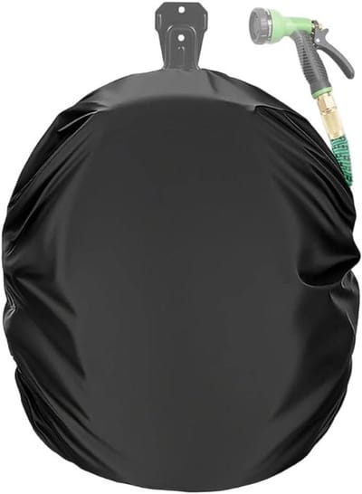 Slanghaspel beschermhoes - Haspel bescherming - Buitenruimte organiseren - Weerbestendig Oxford - 51 x 56 x 21 cm - Zwart