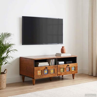 vidaXL - TV - Kast - Walnotenhout - 70 - x - 33 - x - 46 - cm - Massief - Mango - Hout