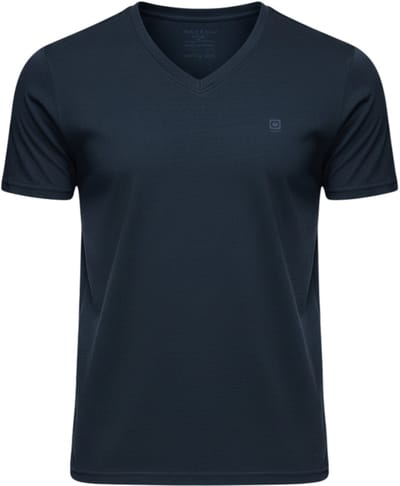 OMBRE T-shirt - Katoen - Korte Mouw - Effen Marine S