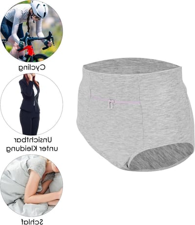 Damesondergoed met Verborgen Zakjes - Reisondergoed, Fijne Pasvorm, Korte Panty Maat XL (Grijs)