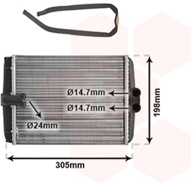 Van Wezel - KACHEL RADIATEUR VOOR MERCEDES BENZ CLK-CLASS W208 1997-2002 2108300661