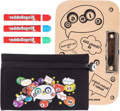 Bingo Dabber Set - Bingobenodigheden Cadeauset - Bingo Spelen - Druppelvrije Inkt - 23 x 16 x 4 cm - Zwart