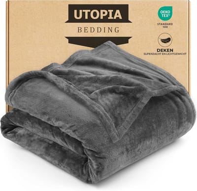 Luxe Grijze Polar Fleece Deken 300 GSM - Zacht en Antistatisch
