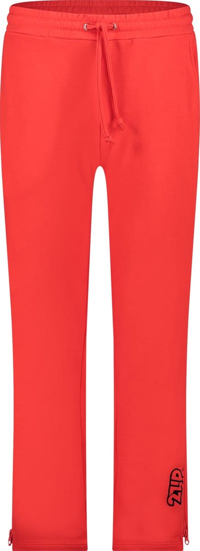2ZiP katoenen joggingbroek met doorlopende ritsen - Heren - Rood - S