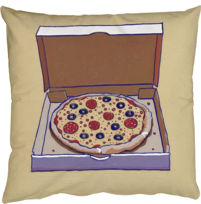 Sierkussens - Kussentjes Woonkamer - 50x50 cm - Pizza - Doos - Salami - Illustratie
