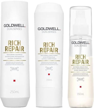 Goldwell Dualsenses Rich Repair Restoring Shampoo 250ml + Conditioner 200ml + Serum Spray 150ml
