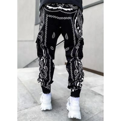 Mannen afdrukken hiphopbroeken Heren cargobroeken Broeken Mode Streetwear joggingbroek voor heren Joggers High Street losse broeken 3XL zwart