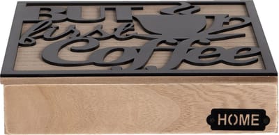 Clayre & Eef Opbergdoosje 24x24x5 cm Bruin Hout Vierkant Opbergkist