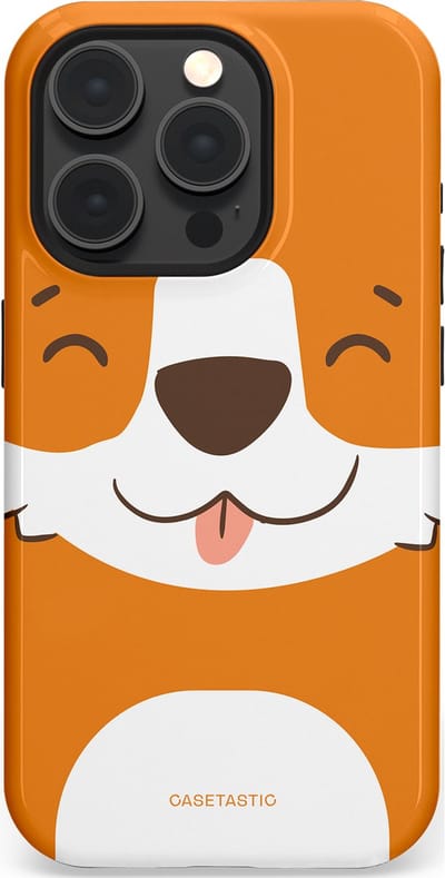 Casetastic hoesje geschikt voor Apple iPhone 15 Pro - MagSafe - Dubbellaagse bescherming - Knuffelkopjes vos - Fashion Case - Oranje Wit