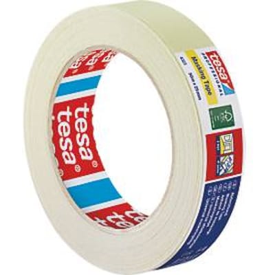tesa tesakrepp 4323 Basis crêpetape, lichtbeige, 50 m × 25 mm, gemakkelijk afscheurbaar, voor schilderwerk